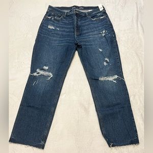 NWT High Waist Straight Slouchy Distressed Jeans Old Navy Size 14